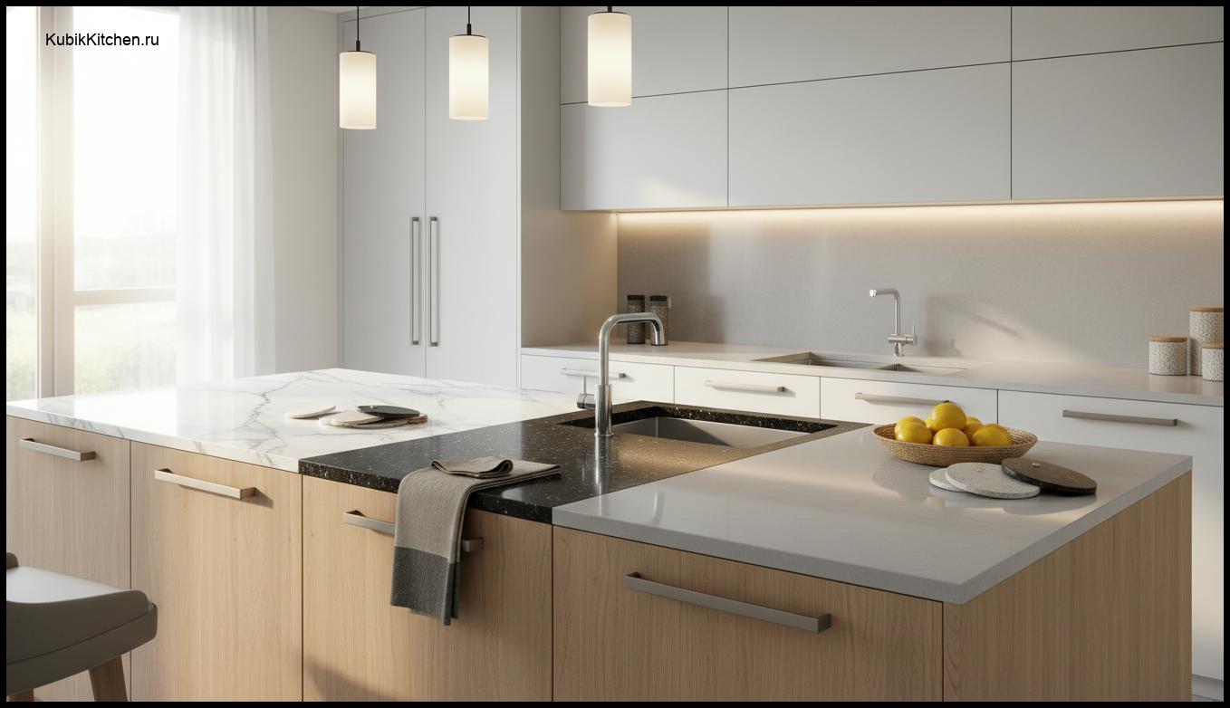 Столешница для кухни из камня: выбор, материалы, цены и монтаж