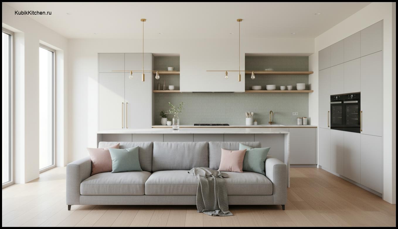 Дизайн кухни с диваном: современные идеи и новинки 2026 года