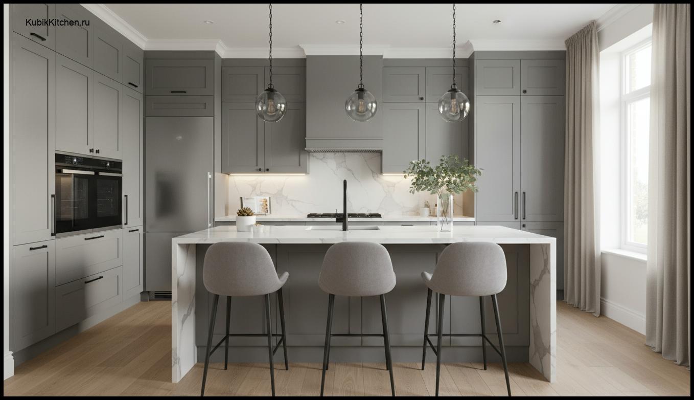Серая кухня в интерьере: идеи дизайна, цветовые решения и примеры
